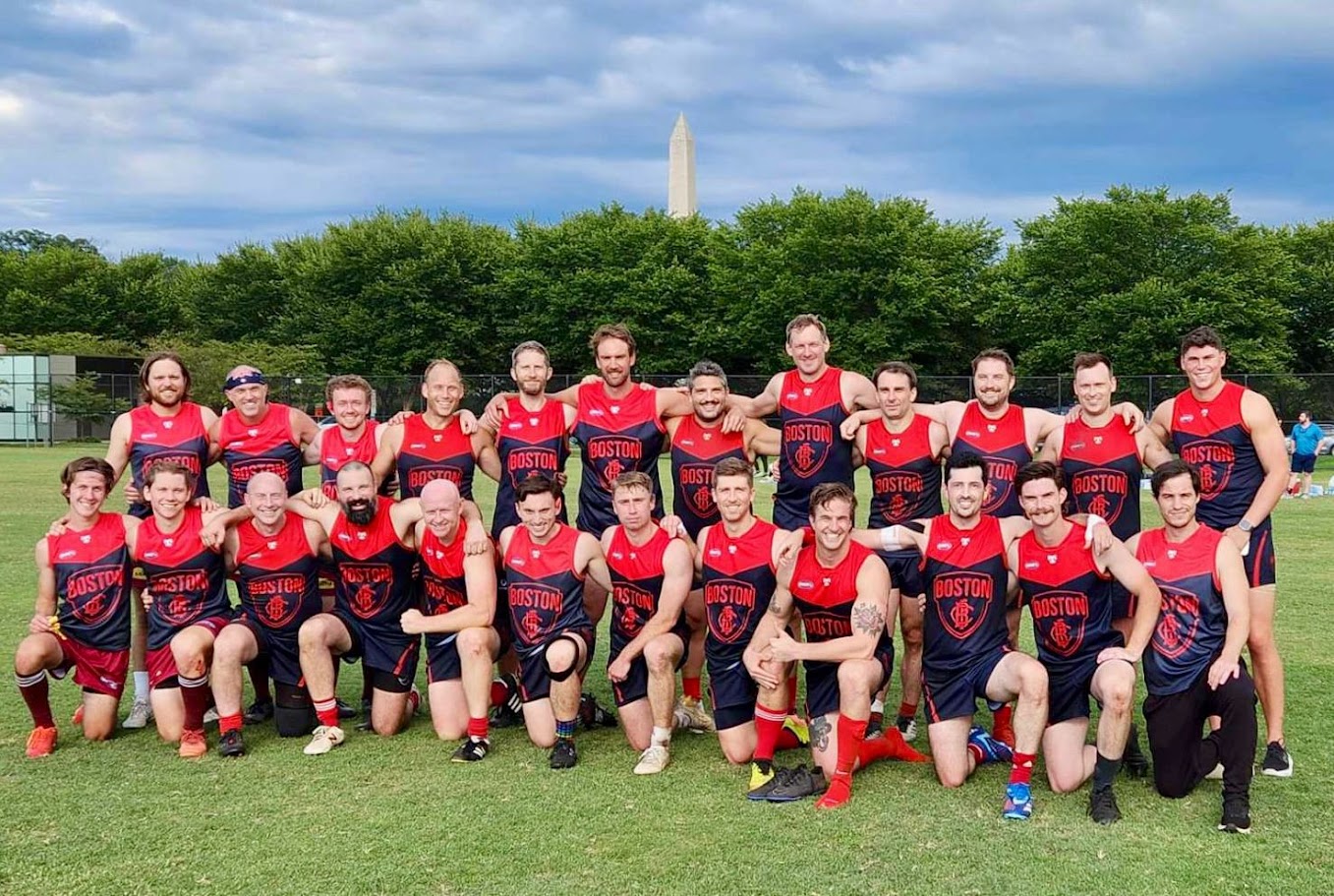 Boston Demons squad photo at the Washington Monument